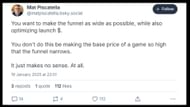 The video game analyst's comment under the post attached above (Image via Bluesky/@matpiscatella.bsky.social)